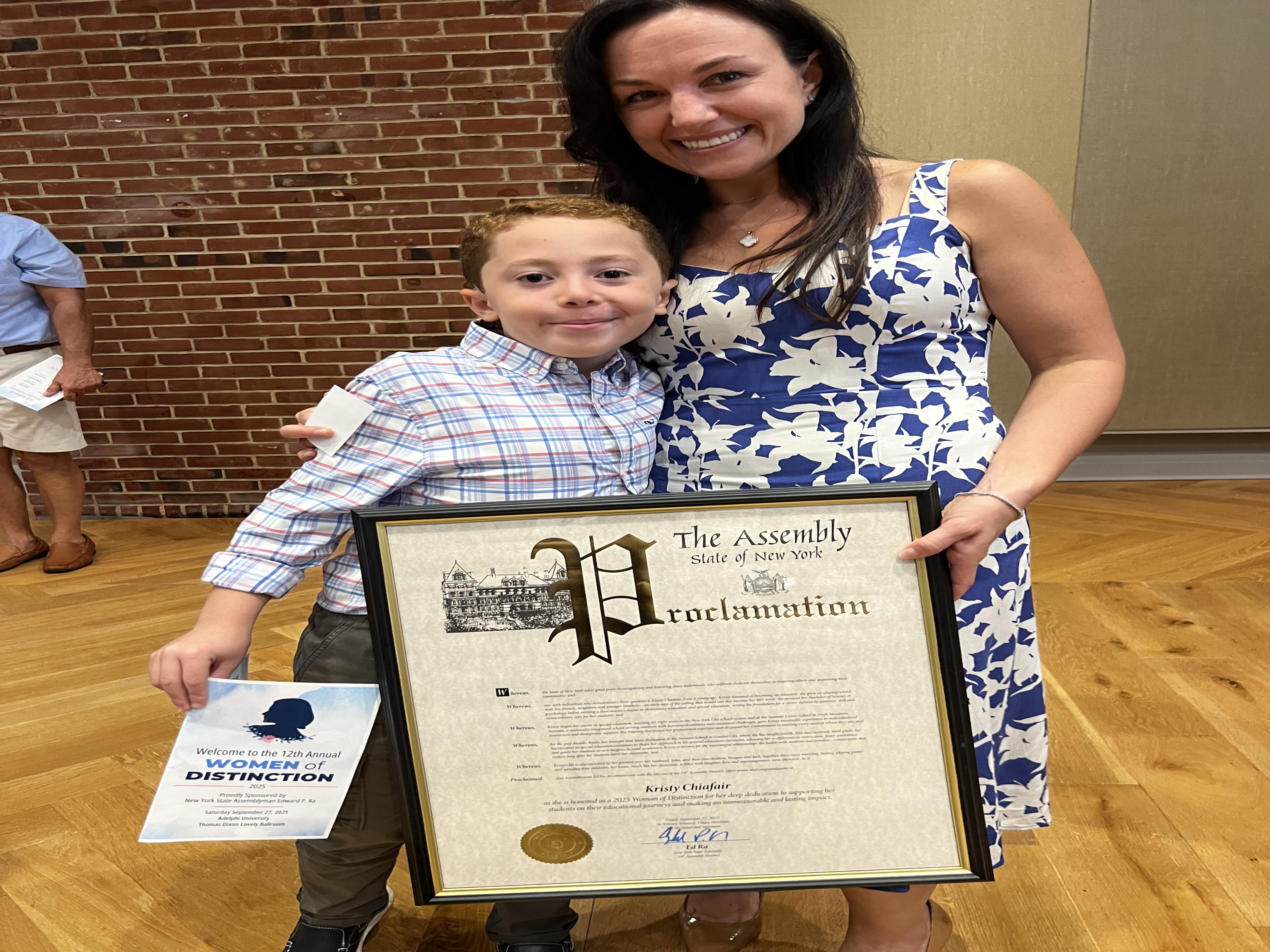 Garden City's Stewart School teacher named a Woman of Distinction by Assemblyman Ra